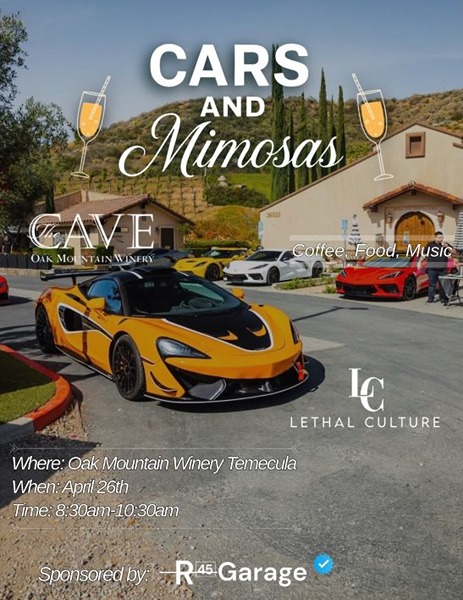 Cars and Mimosas flyer April 2026
